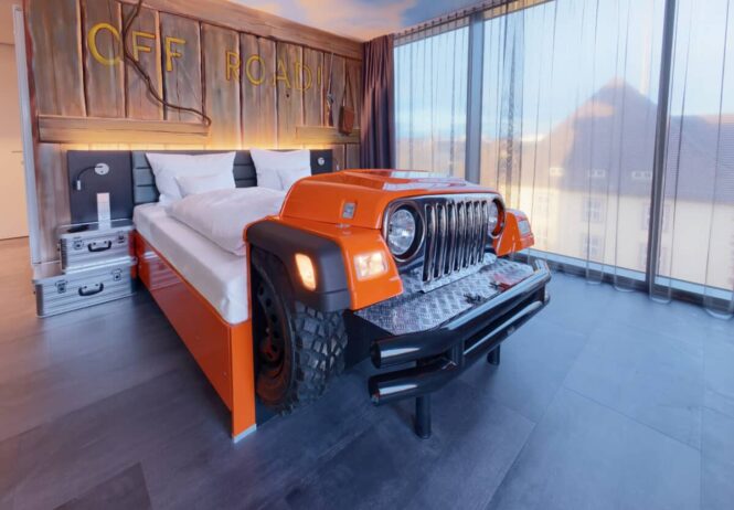 themenzimmer off road v8 hotel motorworld region stuttgart